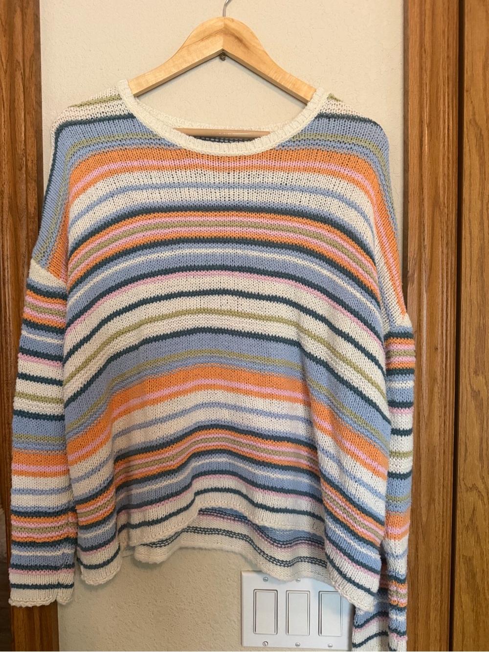 Women's Striped Crewneck Sweater in Multi-Color